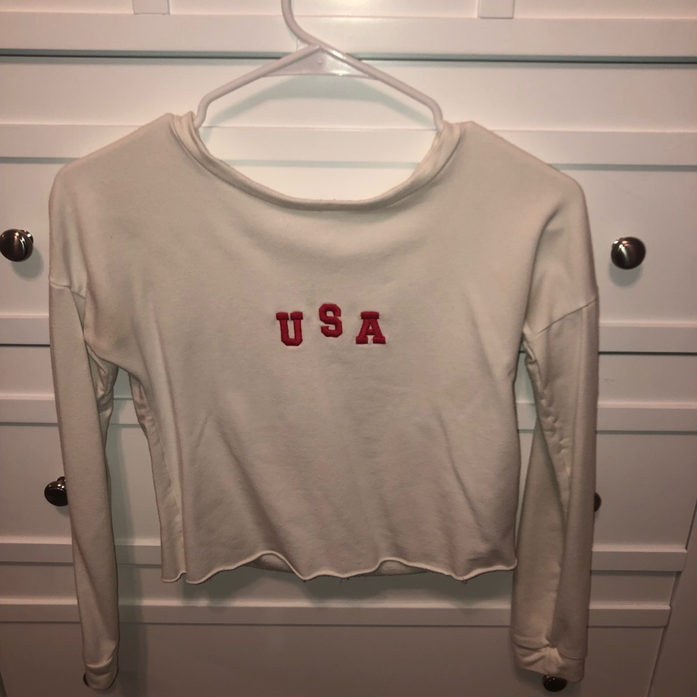 white usa long sleeve